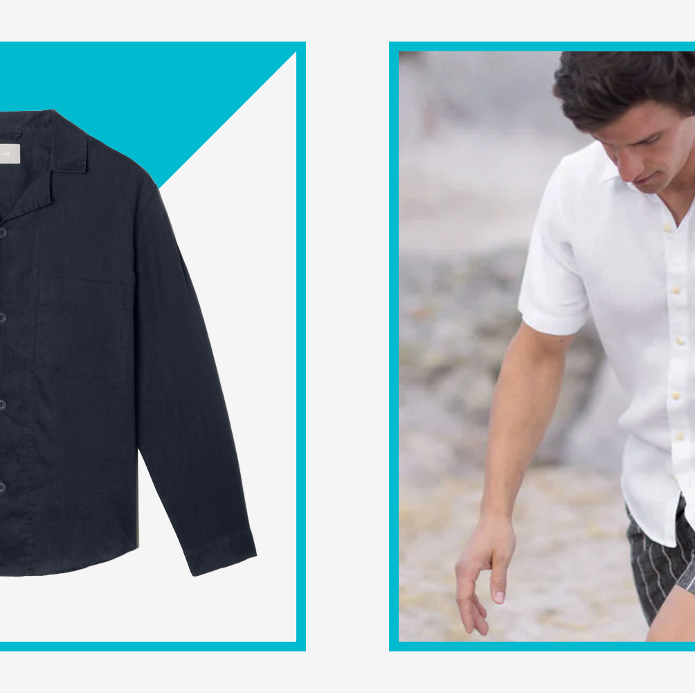 Men's Linen Blend Two Piece Casual Outfits Long Sleeve Button Up Shirt &  Pants