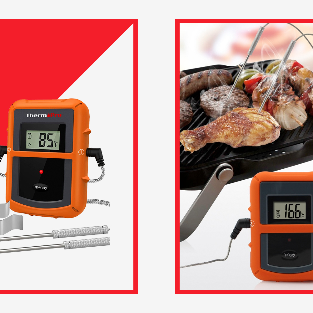ThermoPro TP08S Wireless Digital Meat Thermometer with LCD Display for  Grilling Smoker BBQ Grill Oven Thermometer with Dual Probe Kitchen Cooking  Food Thermometer 