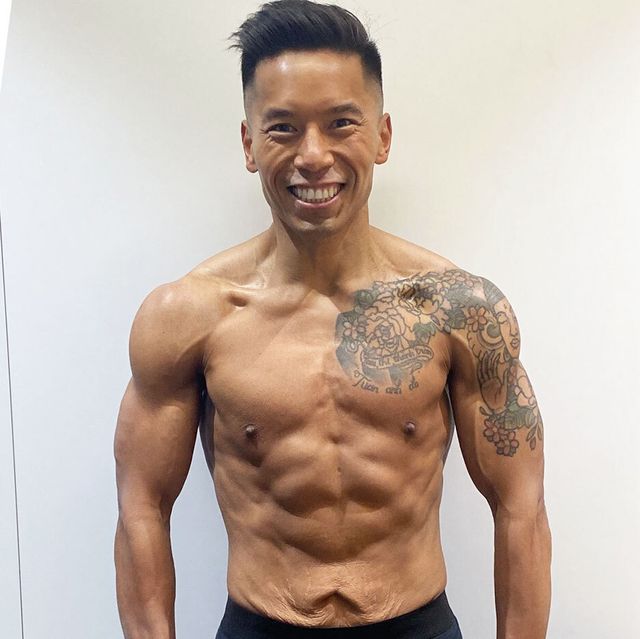 after photo with strong and defined ab muscles