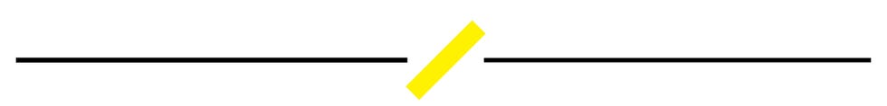 two horizontal lines with a diagonal yellow line connecting them