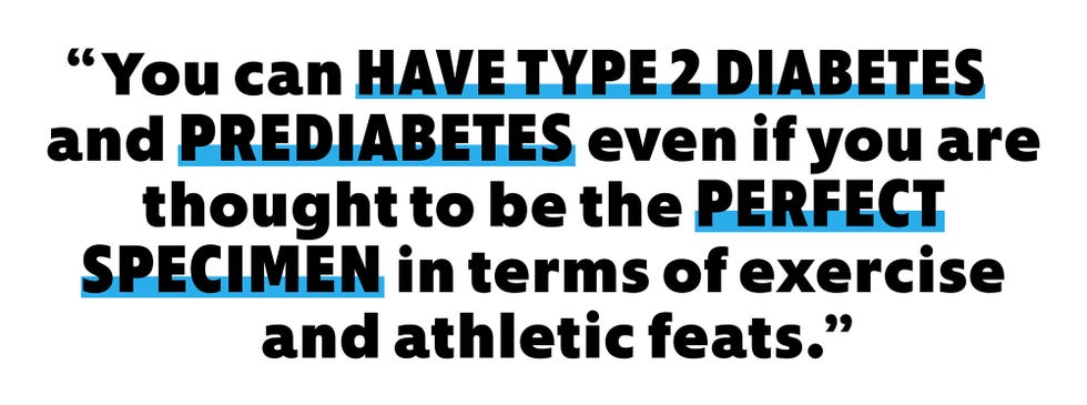 quote about the possibility of having diabetes or prediabetes despite good physical health