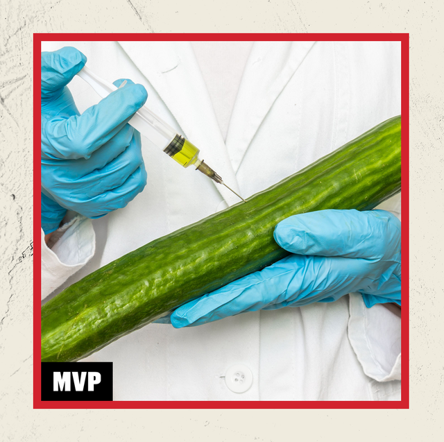 doctor injecting a cucumber