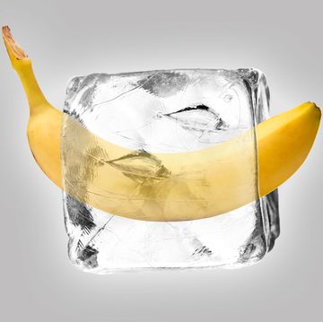ice block with a banana in it