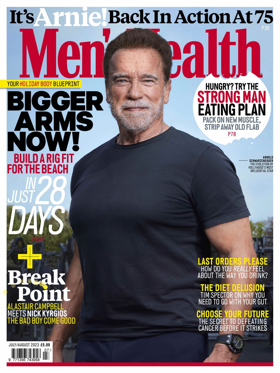 Men's Health July August Cover Arnold Ernie Schwarzenegger