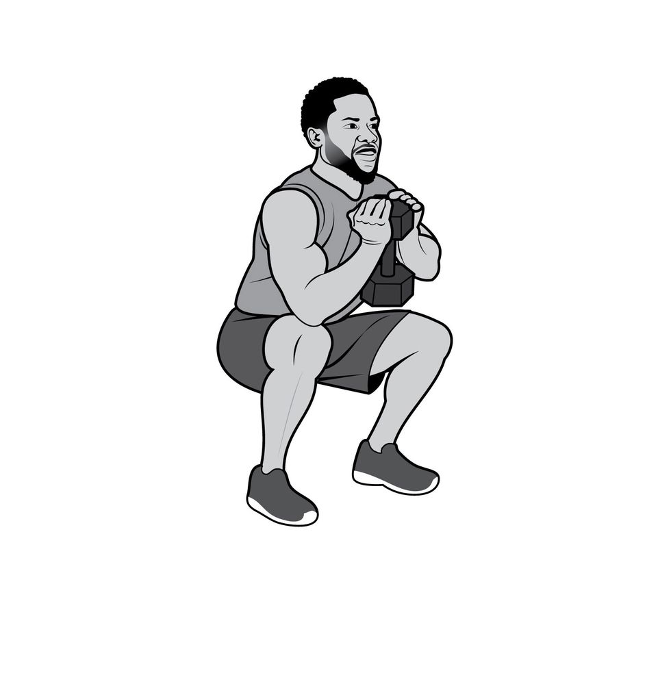 Weights, Cartoon, Standing, Arm, Leg, Lunge, Illustration, Muscle, Sitting, Exercise equipment, 