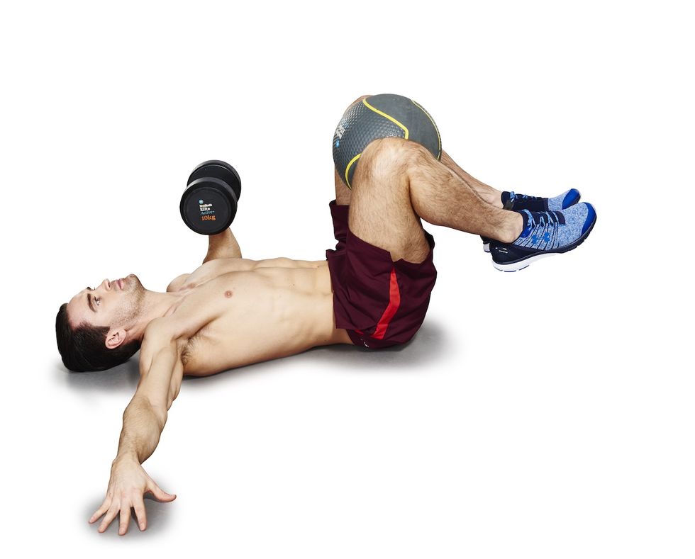 Dumbbell Straight Arm Twisting Sit-up - Video Guide