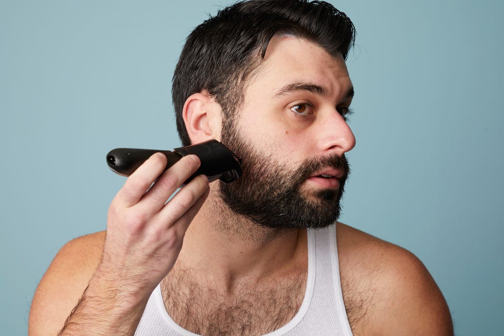 trim your beard with the grain