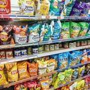 miami beach, florida, convenience store junk food potato chips snack food display