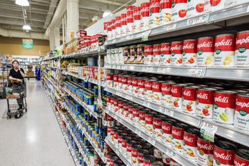 miami beach, florida, publix grocery store supermarket, campbell's soup cans and shopper