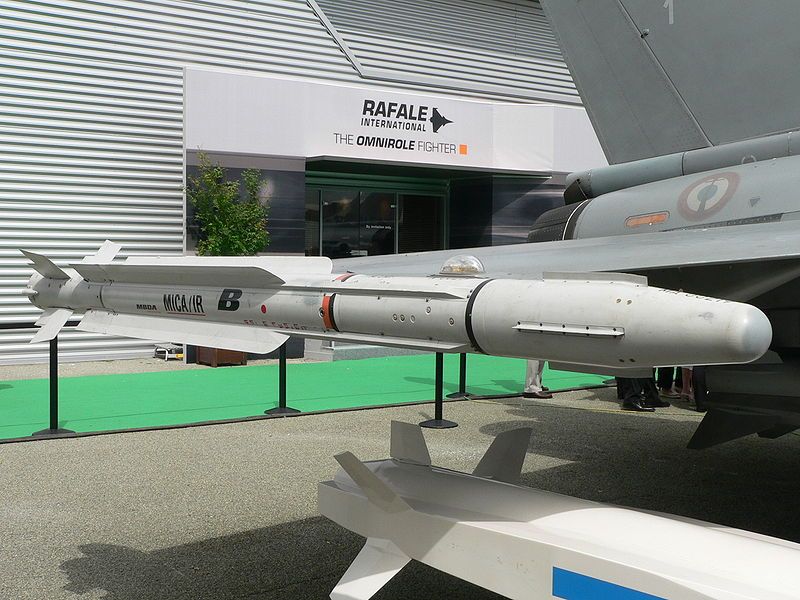 mica ir missile mounted on wingtip of rafale jet fighter