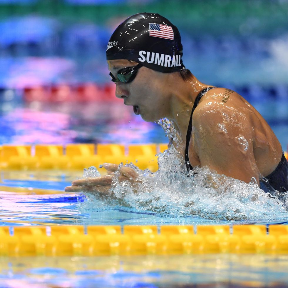 micah lawrence sumrall of the us competes in the women's 200m breaststroke final of the pan pacific swimming championships 2018 in tokyo, on august 12, 2018. (photo by toshifumi kitamura / afp) (photo credit should read toshifumi kitamura/afp via getty images)