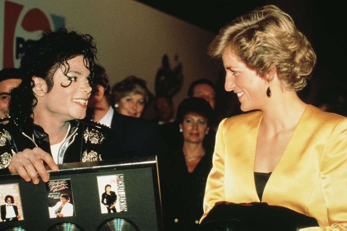 Michael Jackson and Princess Diana at his concert for the Prince's Trust at Wembley, London, July 1988