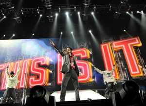 Michael Jackson rehearses for his planned shows in London at the Staples Center on June 23, 2009 in Los Angeles, California