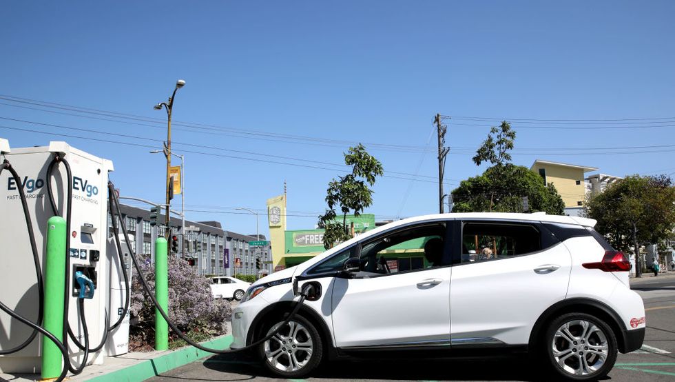 michael mcdaniel, 30, of bakersfield, charges his 2019 chevy bolt rental at a charging station at the corner of bay and columbus in san francisco, calif, on thursday, september 26, 2019 it took nearly an hour to charge his vehicle at the total of $6