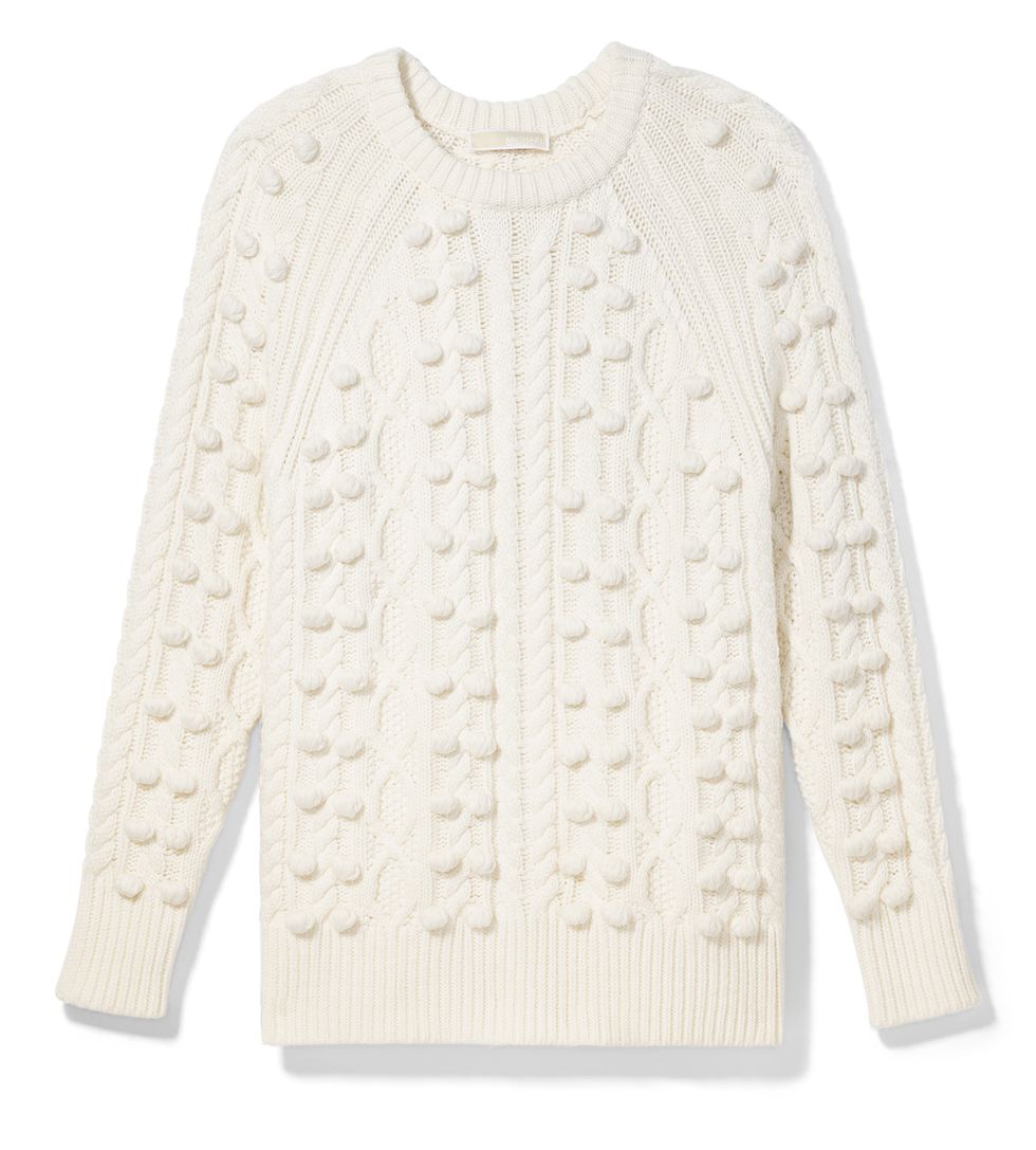 michael michael kors maglione bianco con trecce tendenza moda inverno 2021