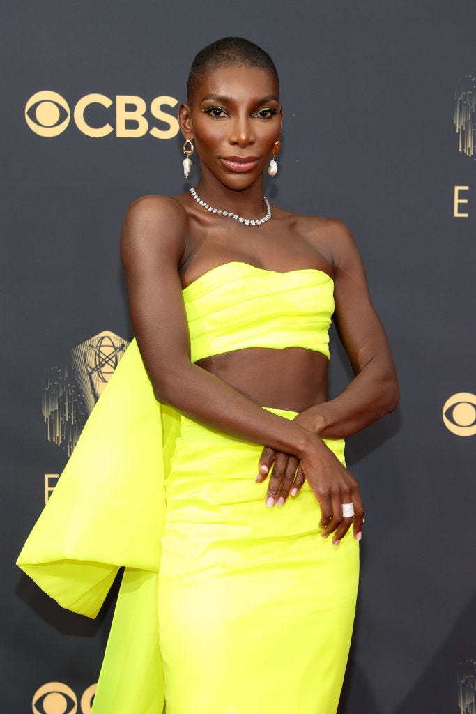 Los Angeles, California, September 19 Michaela Coell attends the 73rd Annual Primetime Emmy Awards on September 19, 2021 in Los Angeles, California Photo by Rich Fury Getty Images