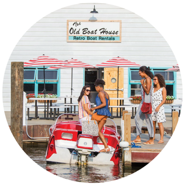 people getting on a boat in michigan