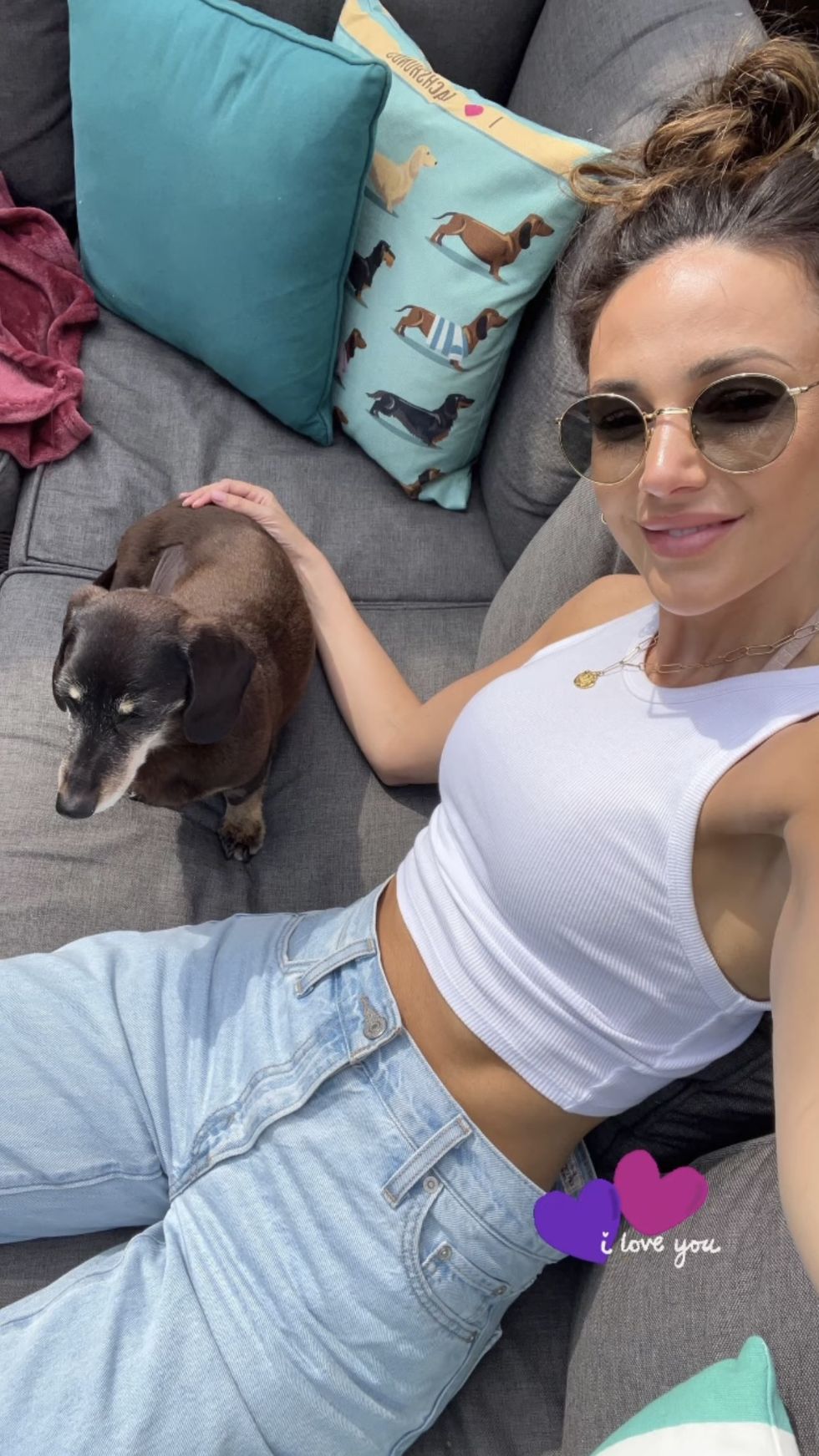 Michelle Keegan shows off abs in crop top on bank holiday