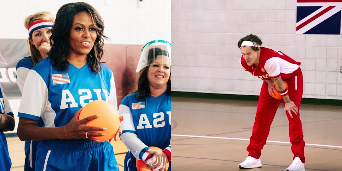 Michelle Obama Hits Harry Styles In the Balls With a Dodgeball Video