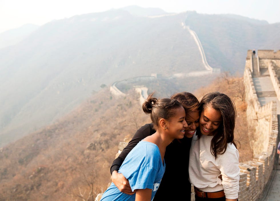 Michelle Obama with daughters