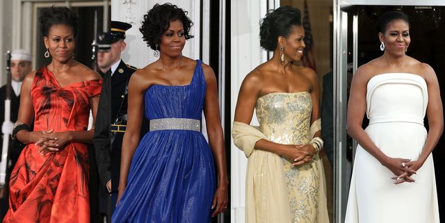 Michelle Obama's Best State Dinner Dresses - First Lady Michelle Obama ...