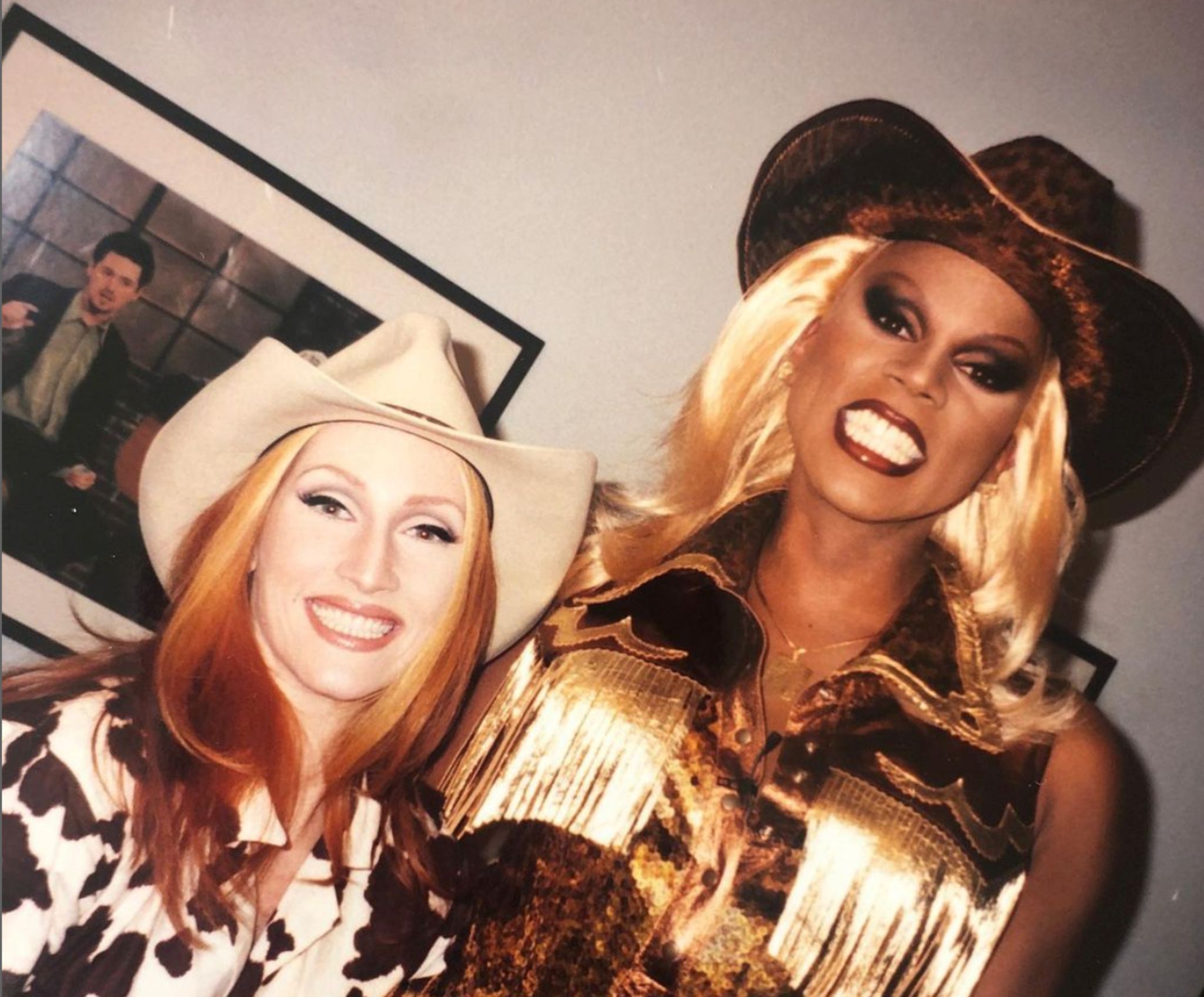 michelle visage and rupaul in their dressing room of the rupaul show circa 1997