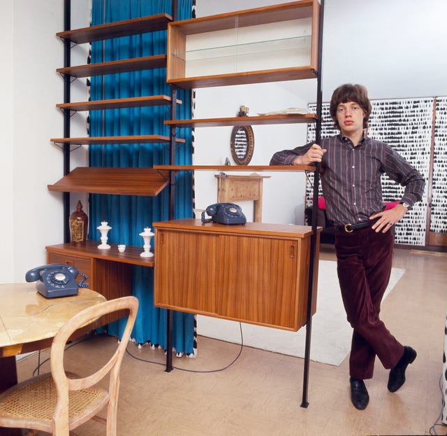 mick jagger london home string shelving