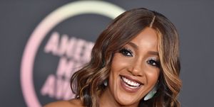 los angeles, california   november 21 mickey guyton attends the 2021 american music awards at microsoft theater on november 21, 2021 in los angeles, california photo by axellebauer griffinfilmmagic