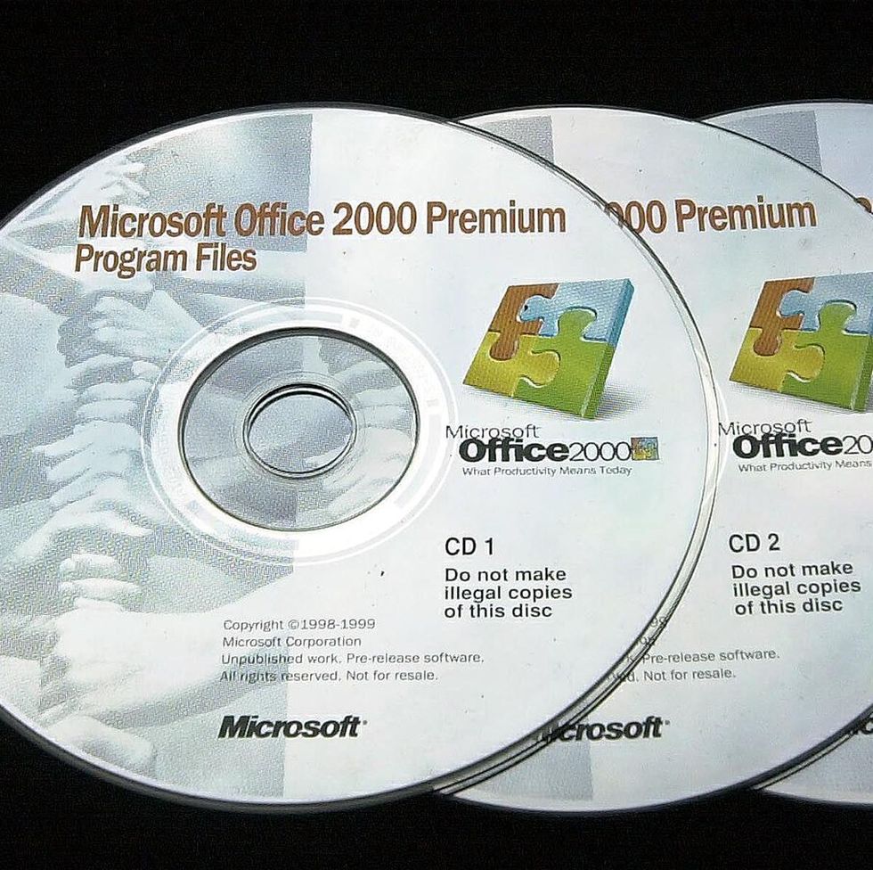 microsoft 2000 cd rom disc are pictured 03 april,