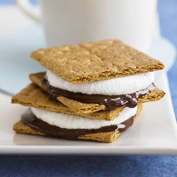 smores with cup of hot chocolate