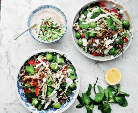 Middle Eastern Salad With Tzatziki Dressing