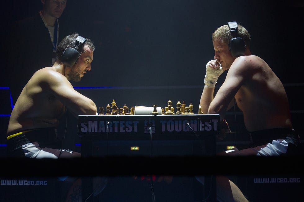 Middleweight World champion in chessboxing Sven Rooch and Iepe