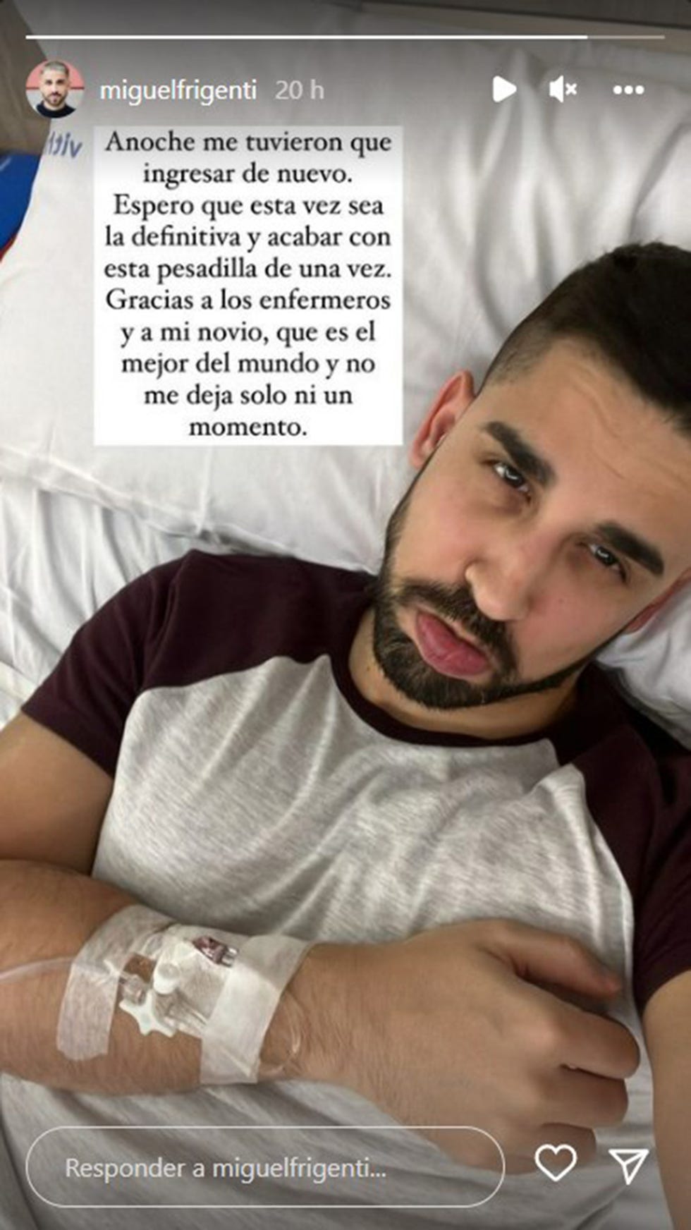 miguel frigenti ingresado de nuevo en el hospital