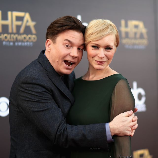 mike myers and his wife, kelly tisdale on the red carpet