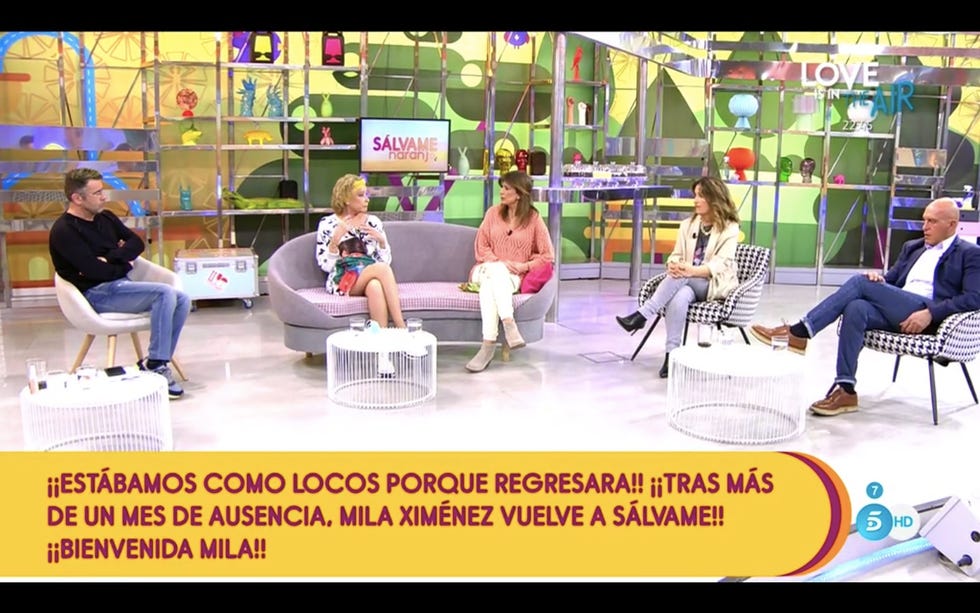mila ximénez regresa a 'sálvame' tras meses de ausencia y en pleno tratamiento contra el cáncer