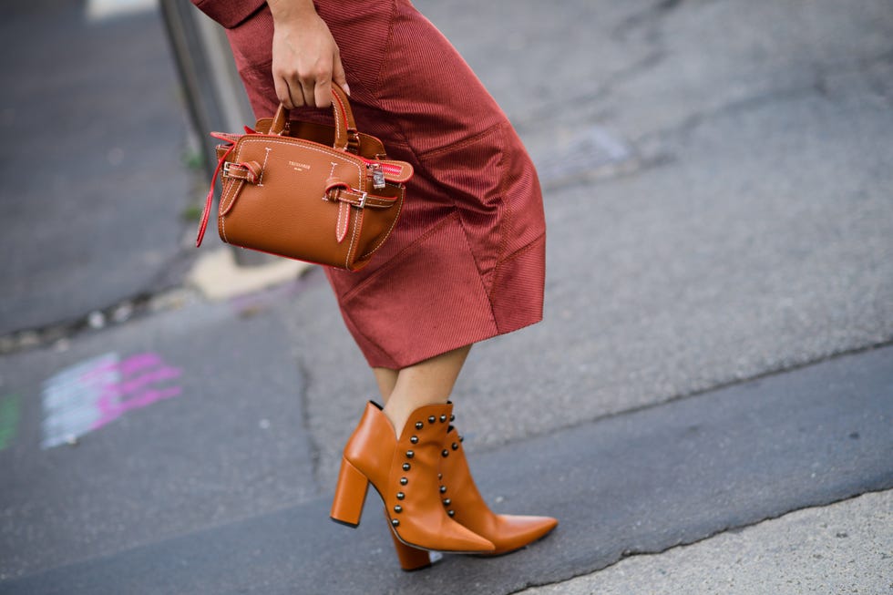 Street fashion, Clothing, Pink, Orange, Footwear, Brown, Fashion, Human leg, Tan, Ankle, 