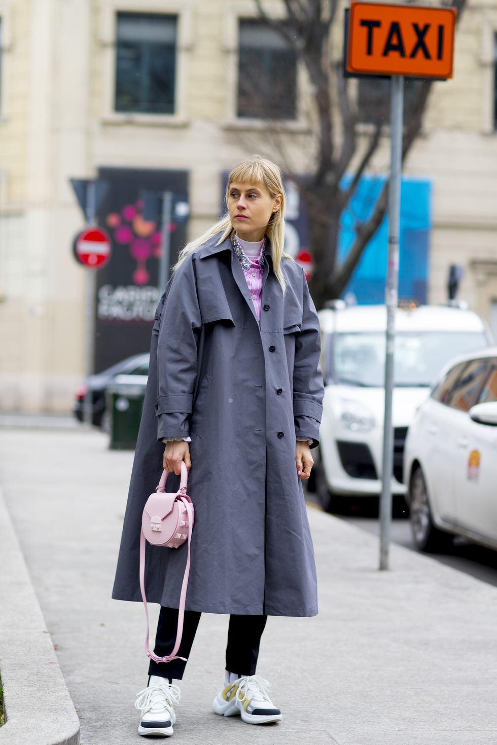 Clothing, Coat, Street fashion, Photograph, Trench coat, Fashion, Overcoat, Pink, Outerwear, Snapshot, 