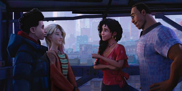 Miles Morales, Gwen Stacy, Rio, Jeff, Spiderman přes Spiderverse