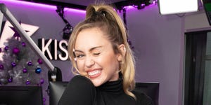 miley cyrus and mark ronson visit kiss fm