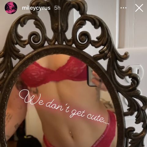 miley cyrus abs red lingerie photos