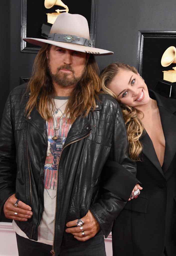 los angeles, ca february 10 billy ray cyrus l and miley cyrus attends the 61st annual grammy awards at staples center on february 10, 2019 in los angeles, california photo by steve granitzwireimage