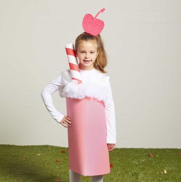 child in milkshake costume