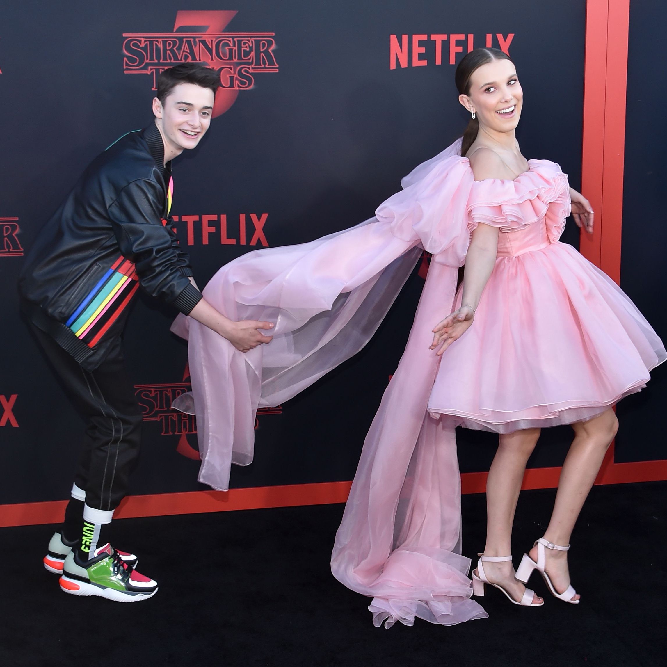 millie bobby brown pink dress