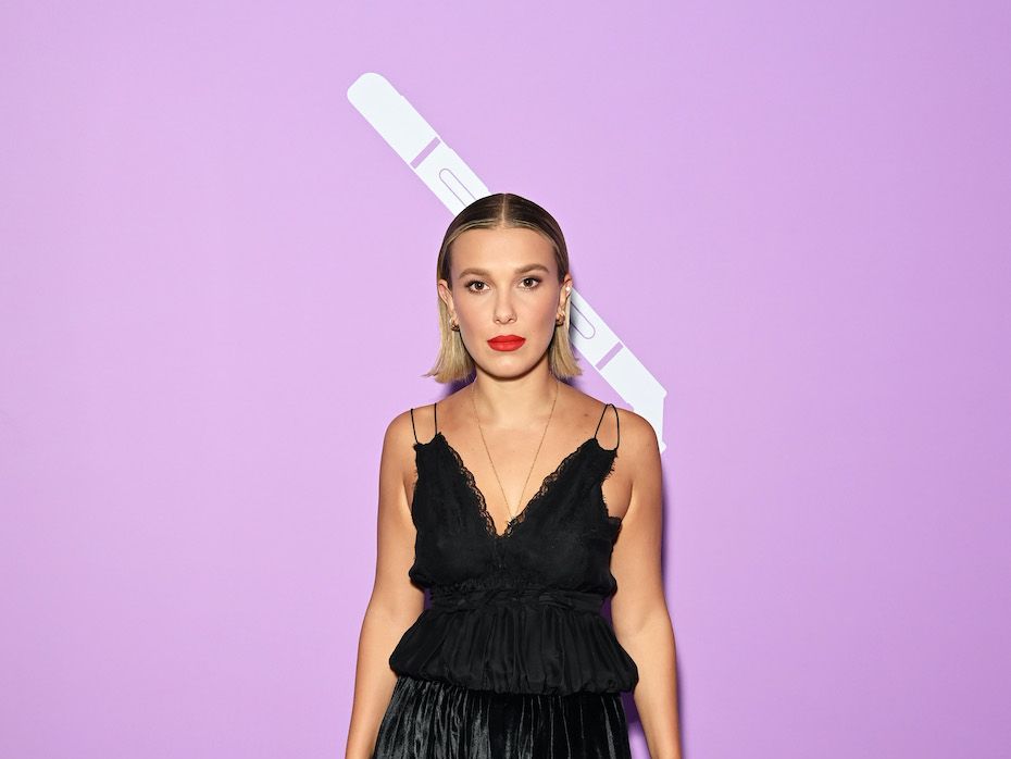 Millie Bobby Brown's platinum ponytail is giving Barbie