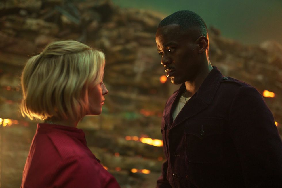 millie gibson as ruby, ncuti gatwa as the doctor, doctor who, episode 3 bloom
