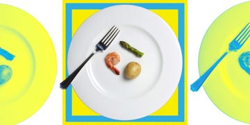 a plate with small food on it