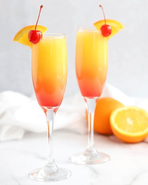 sunrise mimosa with cherry