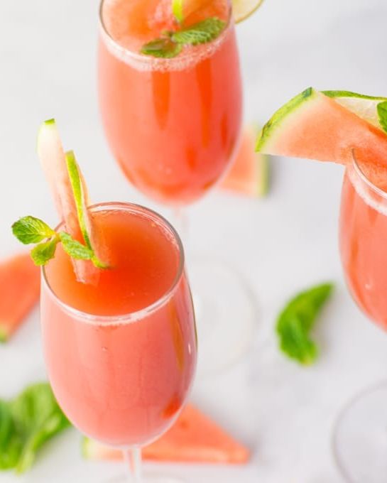 watermelon mint mimosas