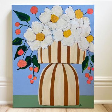 a painting of flowers