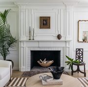 fireplace with detailed white mantle